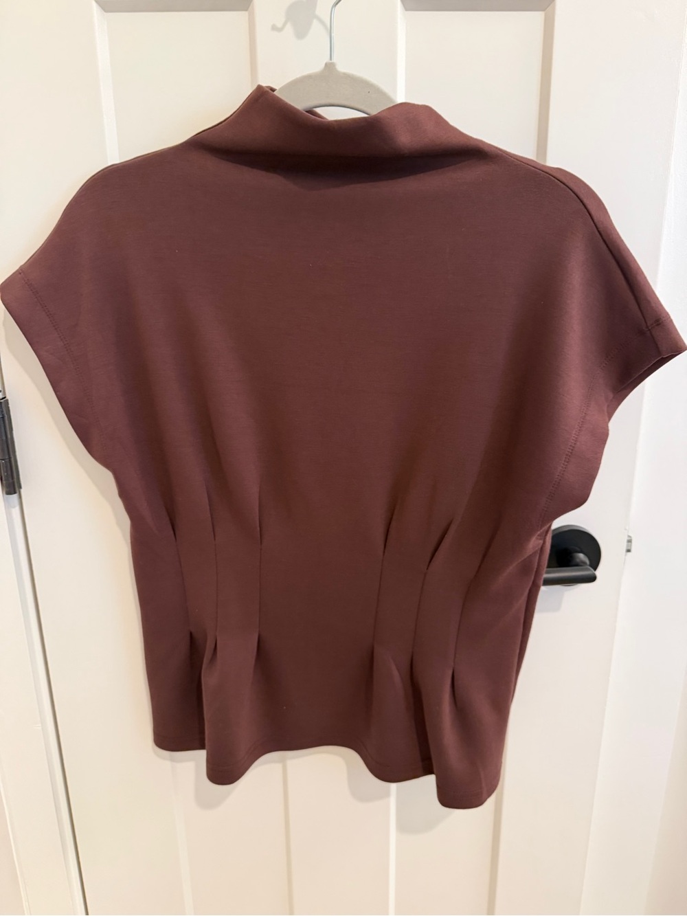 entro Mauve-Brown Short-Sleeve Mock Neck Tunic